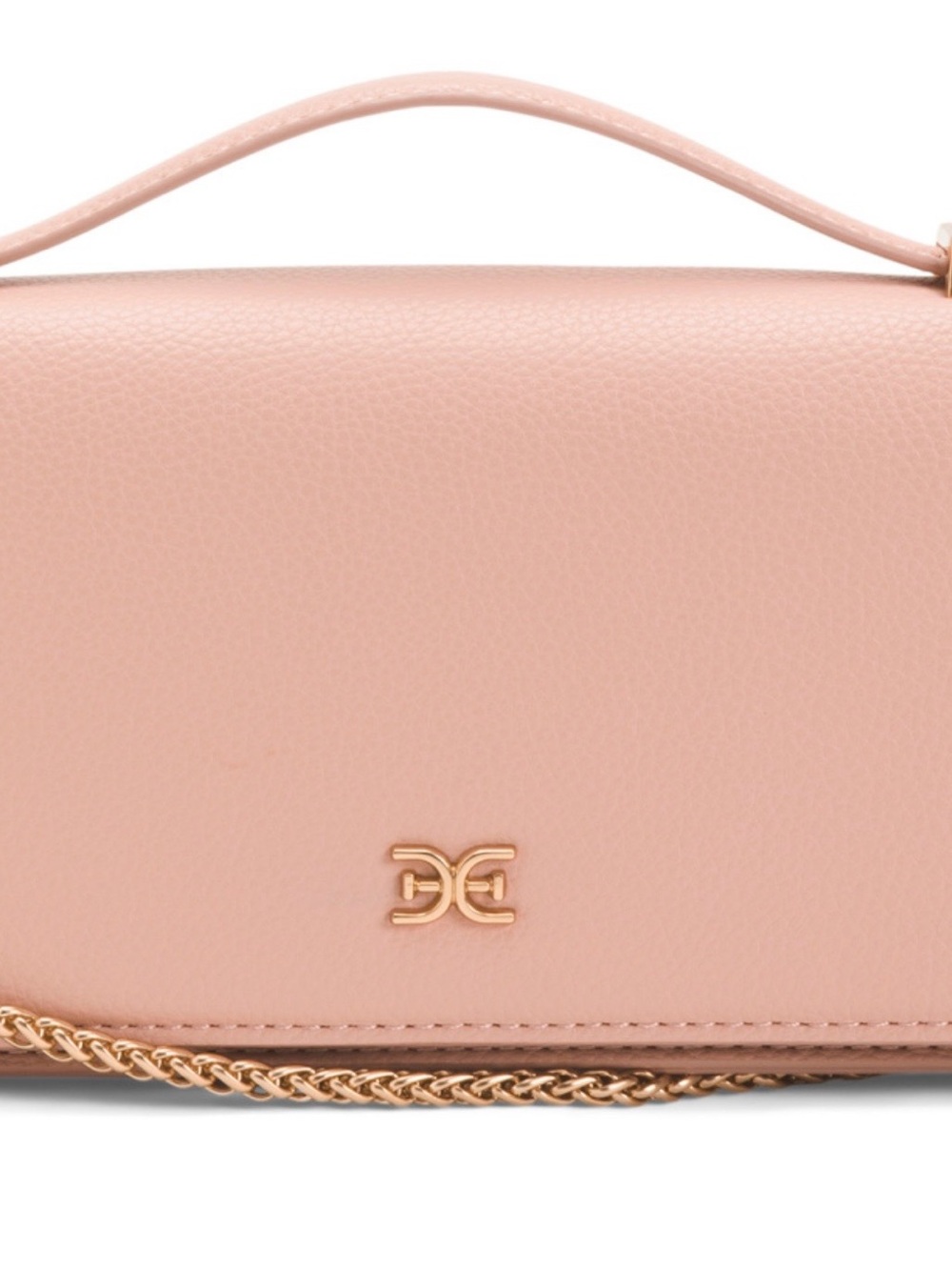 Sam Edelman Blush Pink Leather Crossbody with Gold Chain